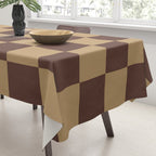 Chocolate x Wheatberry Mixed Checker Tablecloth Gallery Image 3