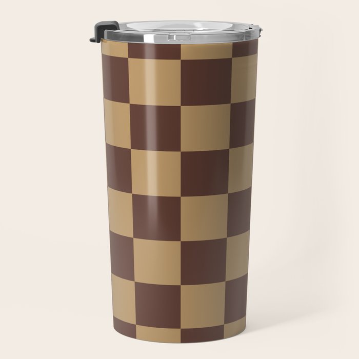 Chocolate x Wheatberry Mixed Checker Travel Mug Gallery Image 3