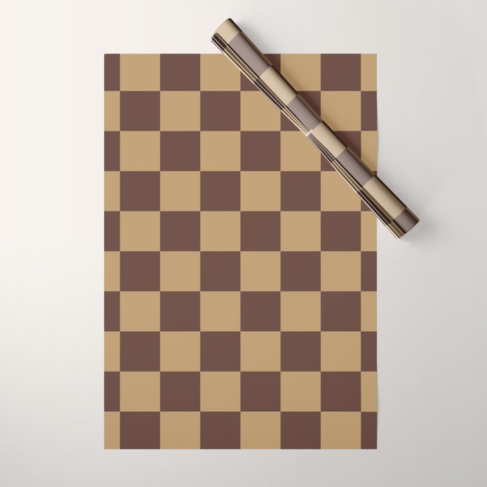 Chocolate x Wheatberry Mixed Checker Wrapping Paper Gallery Image 1