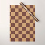 Chocolate x Wheatberry Mixed Checker Wrapping Paper Gallery Image 1