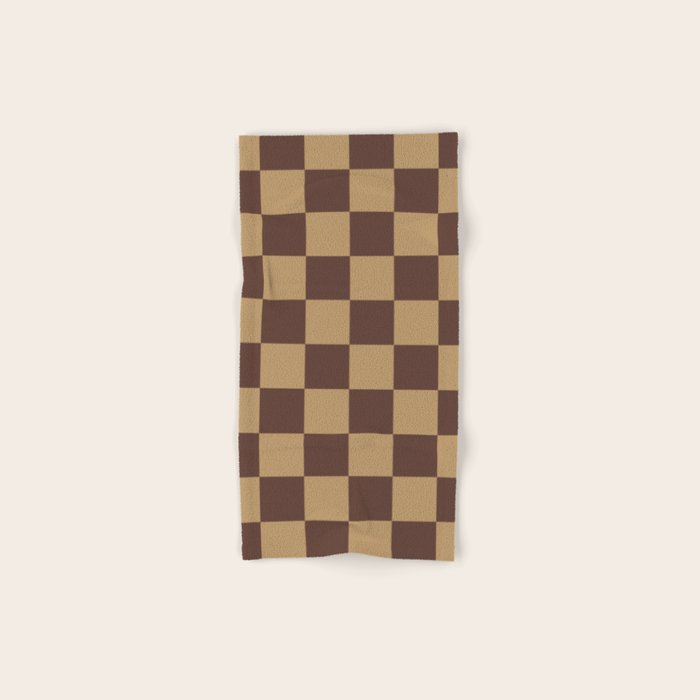 Chocolate x Wheatberry Mixed Checker Bath Towel Gallery Image 1