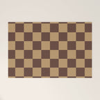 Chocolate x Wheatberry Mixed Checker Welcome Mat Gallery Image 1