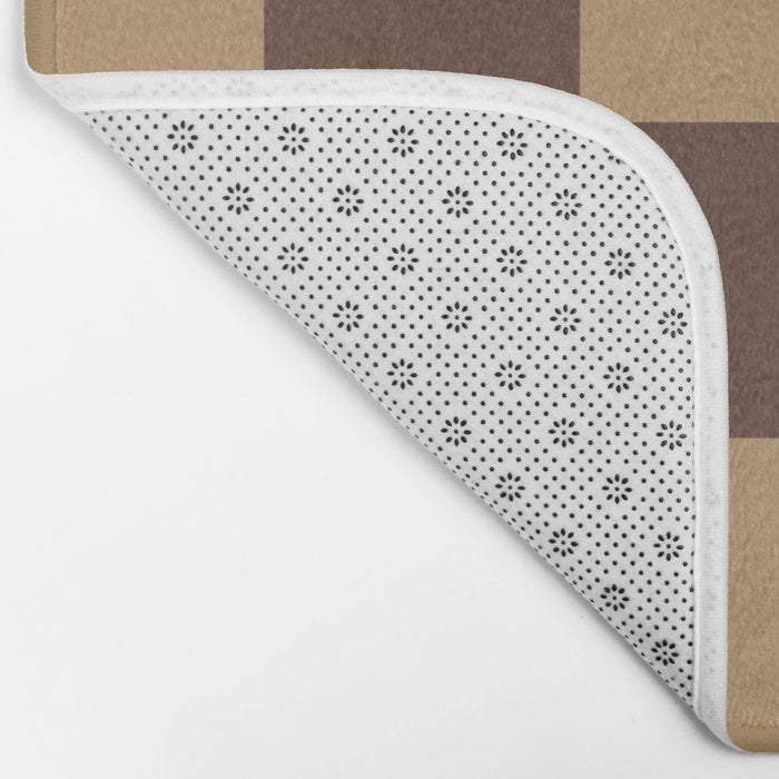 Chocolate x Wheatberry Mixed Checker Bath Mat Gallery Image 2