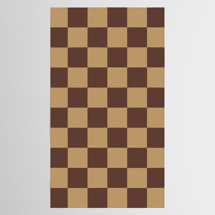 Chocolate x Wheatberry Mixed Checker Tablecloth Gallery Image 2