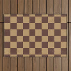Chocolate x Wheatberry Mixed Checker Outdoor Rug Gallery Image 1