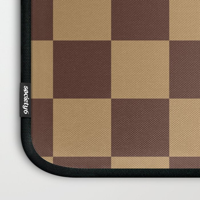 Chocolate x Wheatberry Mixed Checker Laptop Sleeve Gallery Image 3