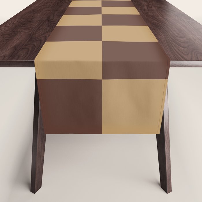 Chocolate x Wheatberry Mixed Checker Table Runner Gallery Image 1