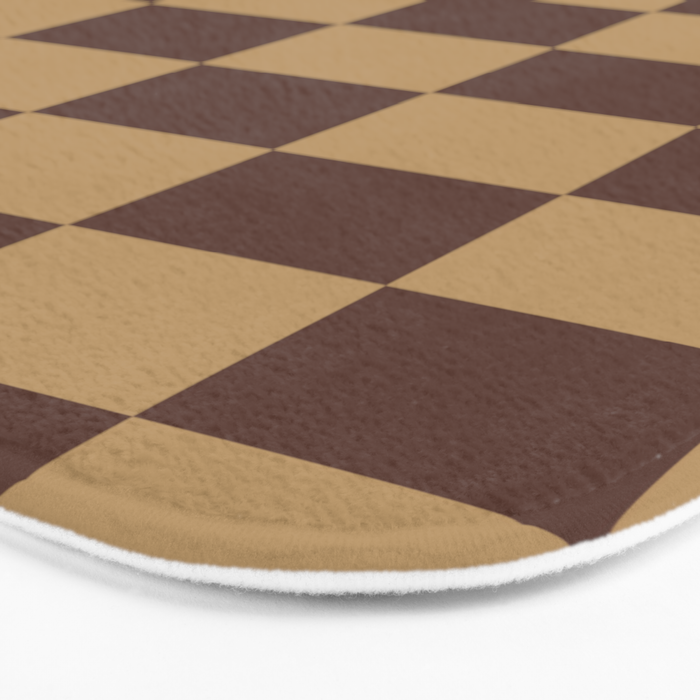 Chocolate x Wheatberry Mixed Checker Bath Mat Gallery Image 3