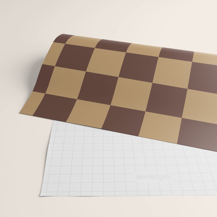 Chocolate x Wheatberry Mixed Checker Wrapping Paper Gallery Image 2