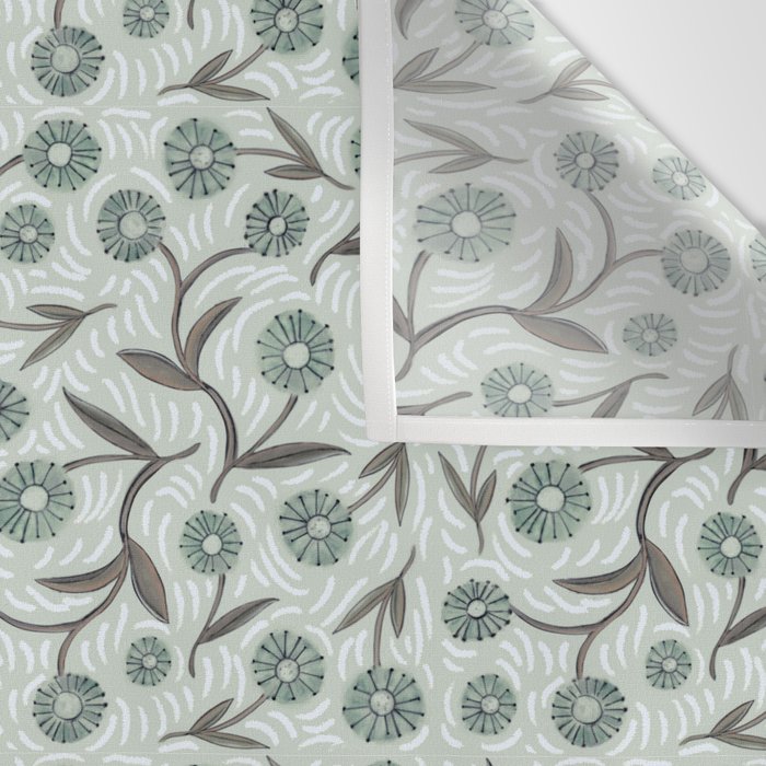 Tipsy Daisies on Celadon  Wall Tapestry Gallery Image 3