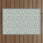 Tipsy Daisies on Celadon  Outdoor Rug Gallery Image 1