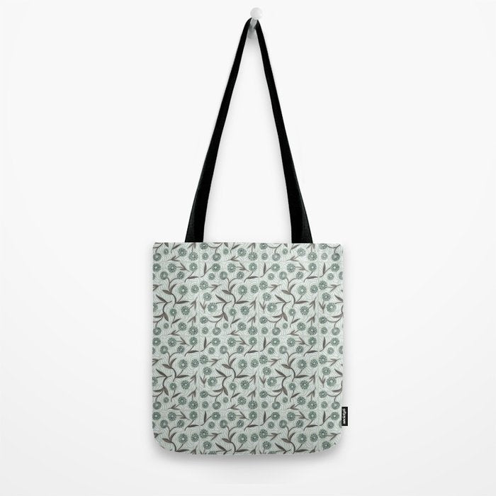 Tipsy Daisies on Celadon  Tote Bag Gallery Image 2