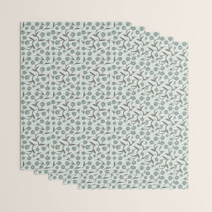 Tipsy Daisies on Celadon  Wrapping Paper Gallery Image 3