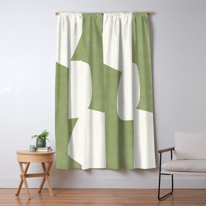 Minimal Shapes green Window Curtain Gallery Image 5