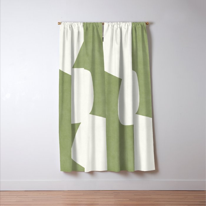 Minimal Shapes green Window Curtain Gallery Image 3