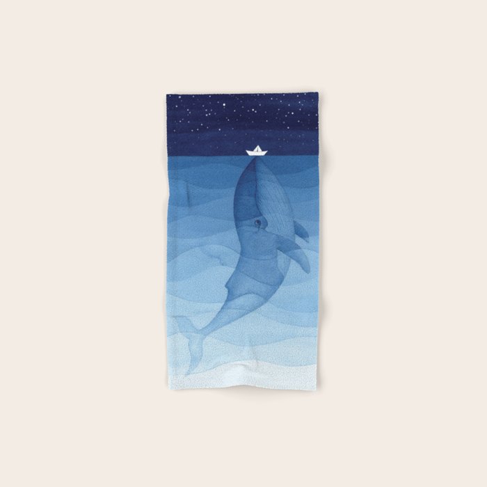 Whale blue ocean Bath Towel Gallery Image 1