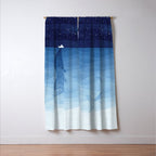 Whale blue ocean Window Curtain Gallery Image 3