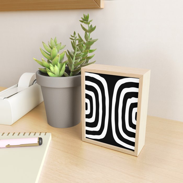 Mid Century Modern Abstract Composition 327 Black and White Mini Art Print Gallery Image 2