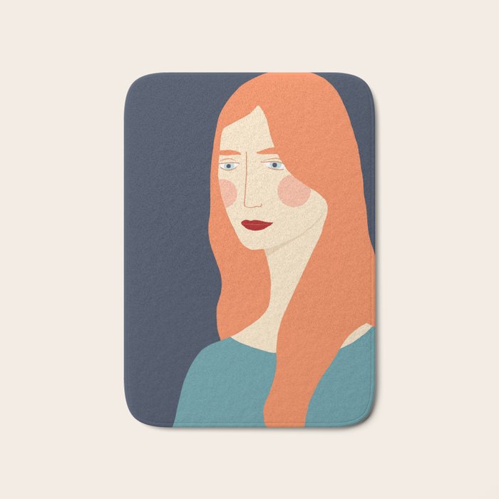 Woman with red hair Bath Mat Gallery Image 1