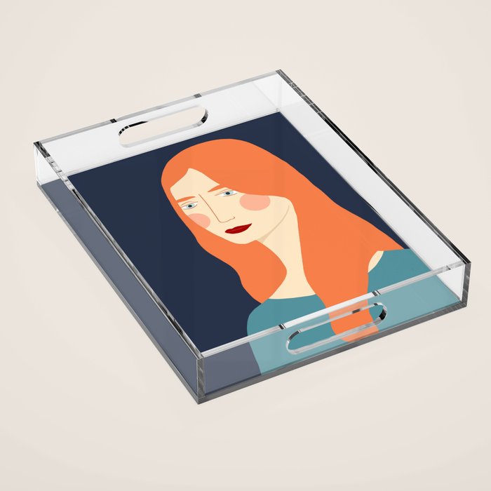 Woman with red hair Acrylic Tray Gallery Image 1