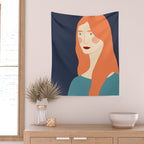Woman with red hair Wall Tapestry Gallery Image 2