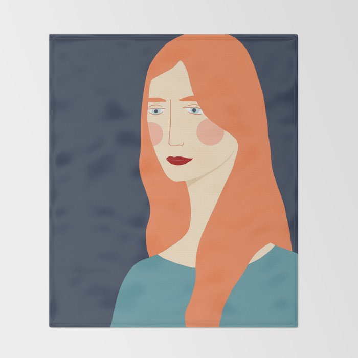 Woman with red hair Throw Blanket Gallery Image 2
