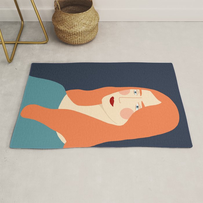 Woman with red hair Rug Gallery Image 1