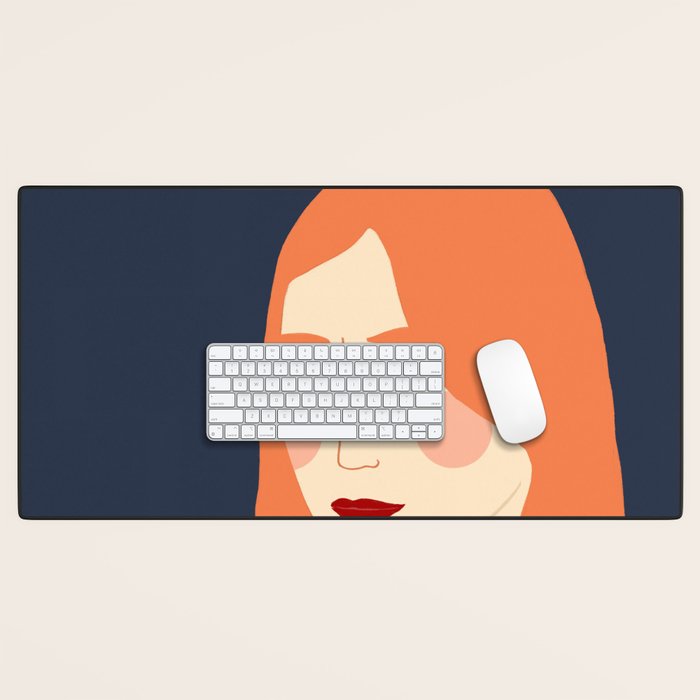 Woman with red hair Desk Mat Gallery Image 1