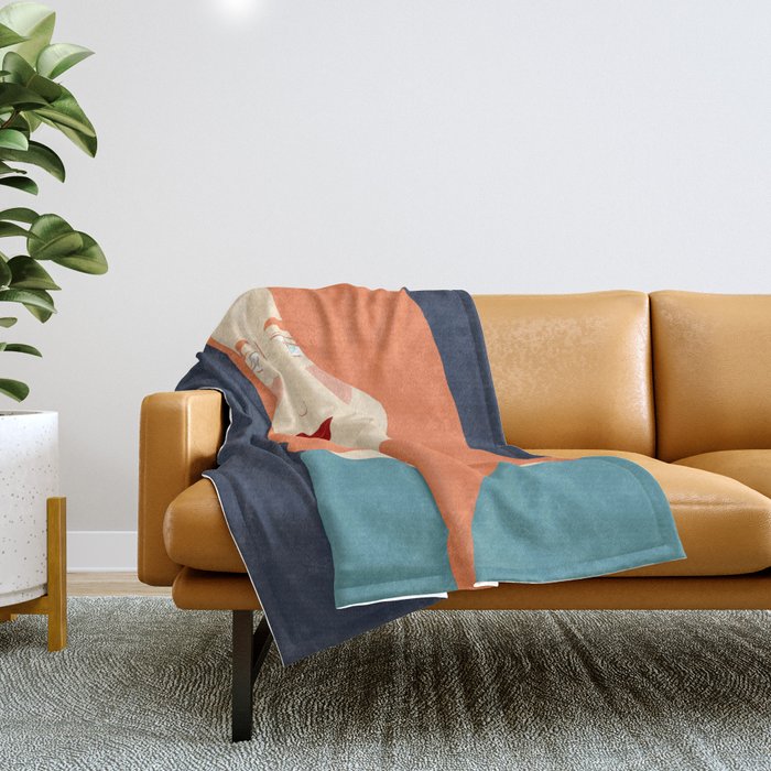 Woman with red hair Throw Blanket Gallery Image 1