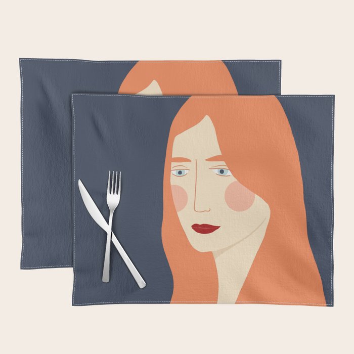 Woman with red hair Placemat Gallery Image 1