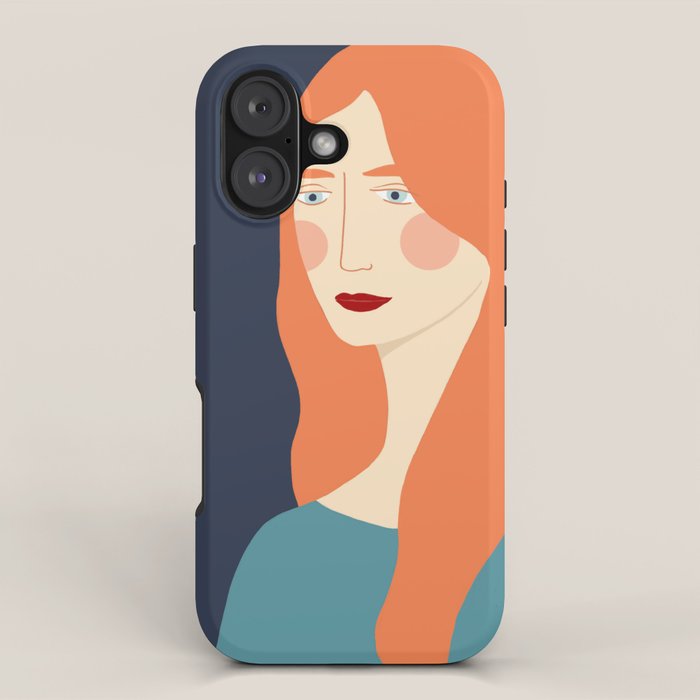 Woman with red hair iPhone Case Gallery Image 1
