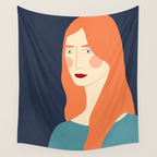 Woman with red hair Wall Tapestry Gallery Image 4