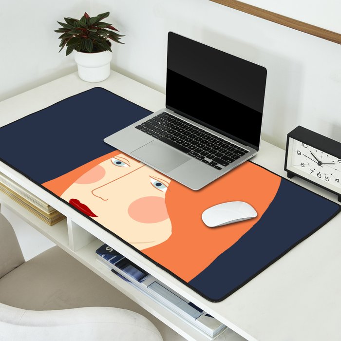 Woman with red hair Desk Mat Gallery Image 2