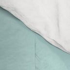 One more chapter // aqua background grey cat striped mug with plants red green and yellow books  Comforter Gallery Image 4