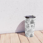 Toile de Jouy Vintage French Romantic Pastoral Black & White Travel Mug Gallery Image 4