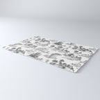 Toile de Jouy Vintage French Romantic Pastoral Black & White Rug Gallery Image 3