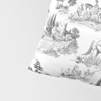 Toile de Jouy Vintage French Romantic Pastoral Black & White Pillow Sham Gallery Image 4