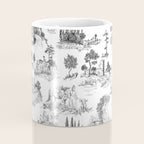 Toile de Jouy Vintage French Romantic Pastoral Black & White Coffee Mug Gallery Image 4