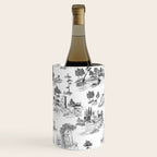 Toile de Jouy Vintage French Romantic Pastoral Black & White Wine Chiller Gallery Image 3