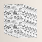 Toile de Jouy Vintage French Romantic Pastoral Black & White Wrapping Paper Gallery Image 3