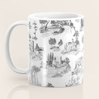 Toile de Jouy Vintage French Romantic Pastoral Black & White Coffee Mug Gallery Image 3