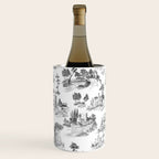 Toile de Jouy Vintage French Romantic Pastoral Black & White Wine Chiller Gallery Image 2