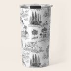 Toile de Jouy Vintage French Romantic Pastoral Black & White Travel Mug Gallery Image 1
