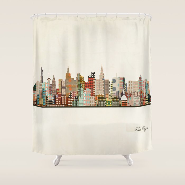 las vegas skyline Shower Curtain Gallery Image 1