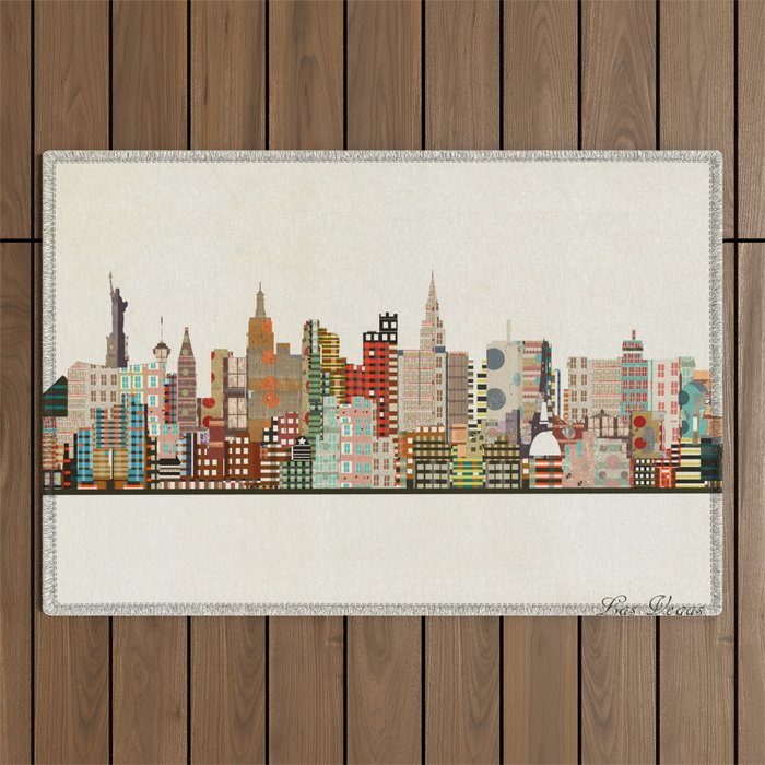 las vegas skyline Outdoor Rug Gallery Image 1