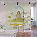 here in now surf meditate gerry lopez // retro art by surfy birdy Wall Mural Gallery Image 1