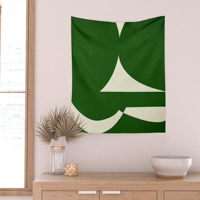 abstract composition-green01 Wall Tapestry Gallery Image 2