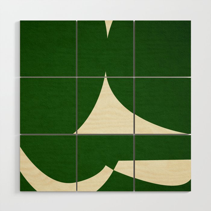 abstract composition-green01 Wood Wall Art Gallery Image 1