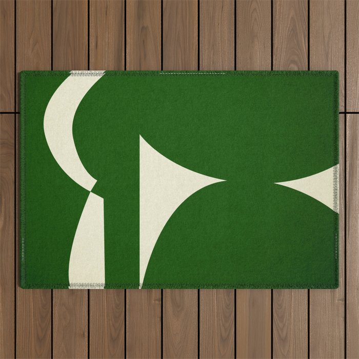 abstract composition-green01 Outdoor Rug Gallery Image 1