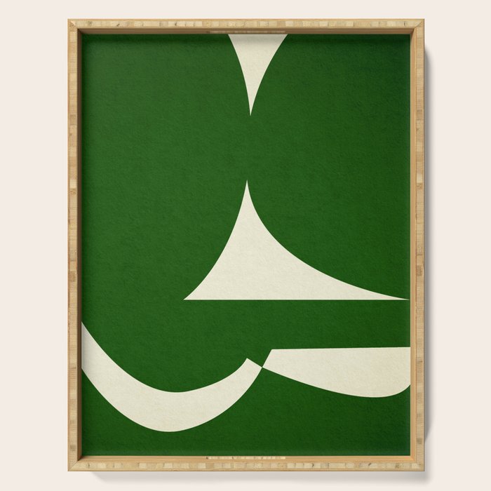 abstract composition-green01 Serving Tray Gallery Image 1